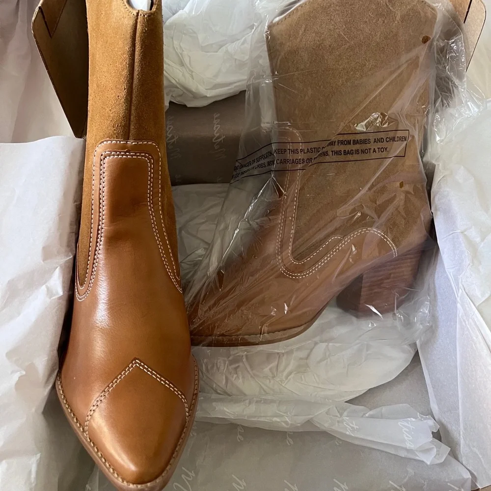 NIB Anthropologie Matisse Carina Western style Suede/Leather Boots - Picture 9 of 13